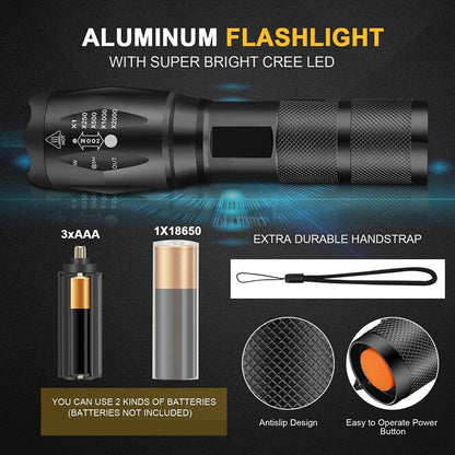 Lumenite V Super Bright LED Tactical Flashlight - Multimode Torch Bundle - 24/7 Tactical Supplies